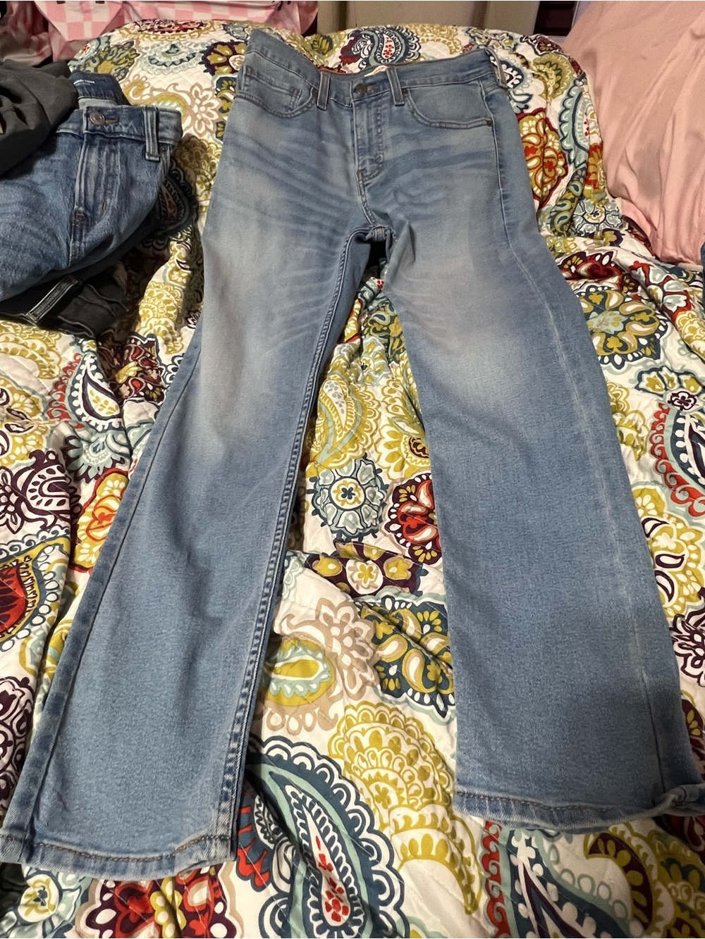 Men's Light Blue Straight Jeans - Classic Straight Fit